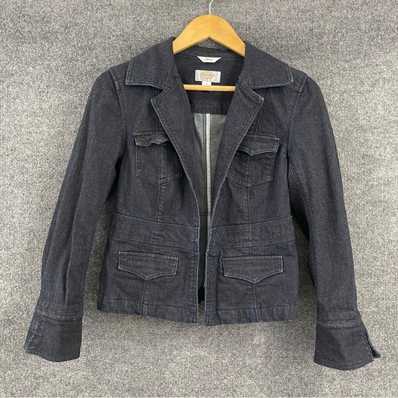 Talbots Jackets & Blazers - Talbots Fitted Denim Open front Blazer Jacket Womens 6 Petite Dark Wash